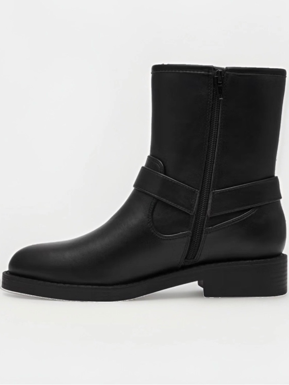 DV by Dolce Vita Women's Moto Mid-Calf Boots, Black PU Leather Size 6 M - Picture 2 of 4